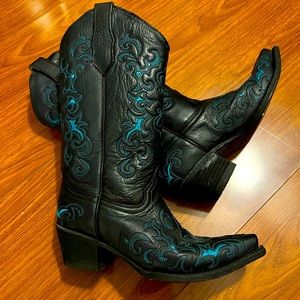 Circle G Navy and Turquoise Ladies Cowboy Boots